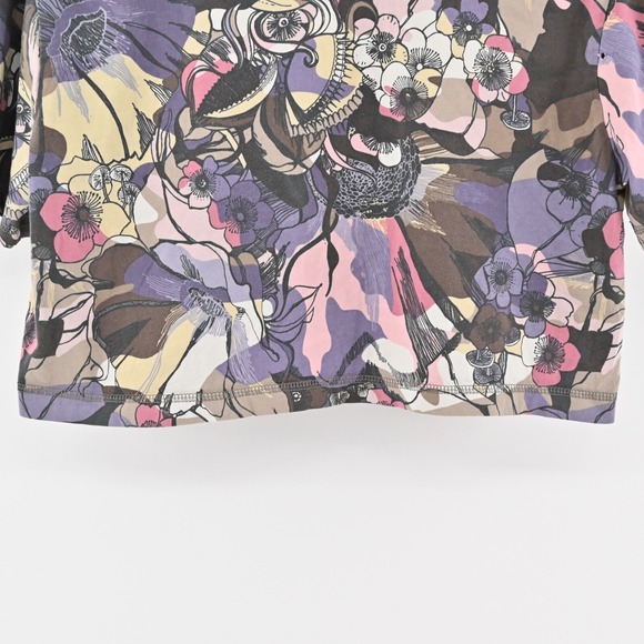 NIKE Top Womens‎ Size M Tee Shirt Sportswear Femme Multicolor Floral Print Crop - Picture 6 of 10